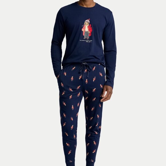 Polo Ralph Lauren Other - Polo Ralph Lauren Polo Bear Men's Pajama Set L 2 Piece Shirt & Jogger Pants Navy